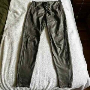 Athleta Women's All Over Gleam Faux Leather Leggings Medium Tall Slate Gray